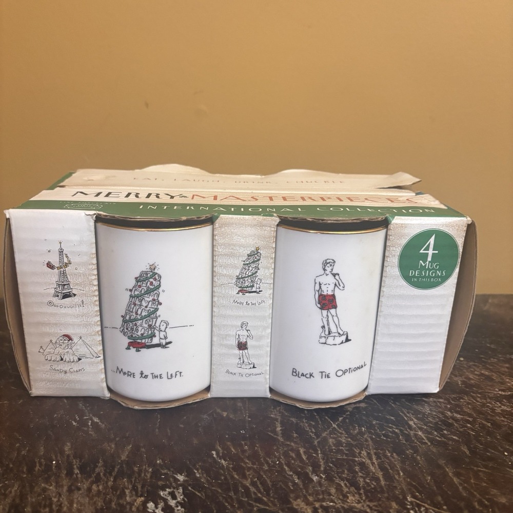 Merry Masterpieces‎ Intl Collection Christmas Porcelain Mug Set of 4 w/ Box